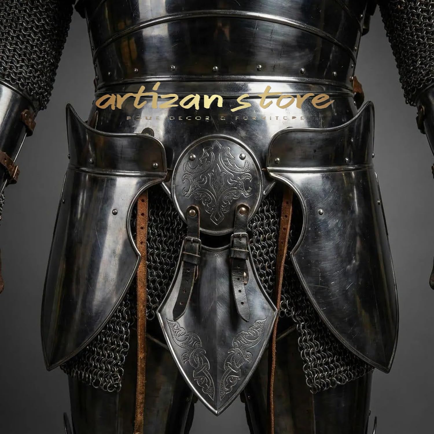 ARTIZANSTORE Royal Crusader Knight Full Armor Set | Medieval Yellow Barbuta Full Suit | Full Mild Steel LARP Cosplay Costume for Halloween Warrior