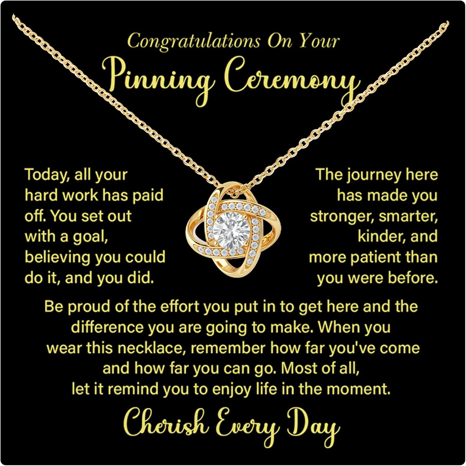 Congratulations on Your Pinning Ceremony Gifts, Nurse Jewelry For Women, Girls, Sister, Daughter, Friend Or Girlfriend Gift, Rn Gifts For Nurses Graduation Or Appreciation Gifts, Love Knot Necklace For Nurses Female With Message Card And Luxurious Box
