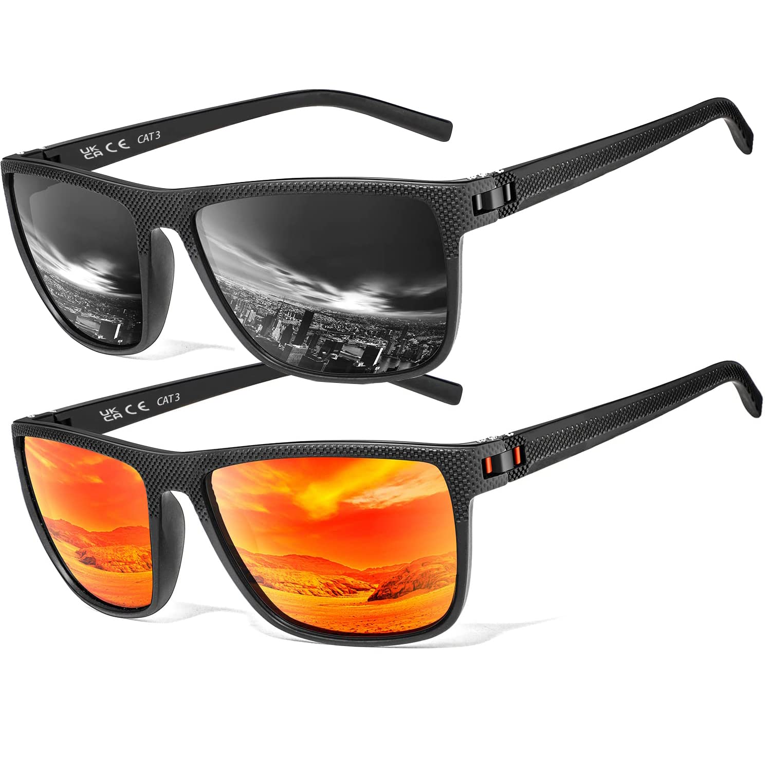 Perfectmiaoxuan Polarisierte Sonnenbrille Herren/Damen, Vintage Elegant Brillengestell Klassisch, HD-Pilotobjektive; Outdoor-Sportarten,Golf,Fahren,Angeln,Reisebrille Mode Sonnenbrille
