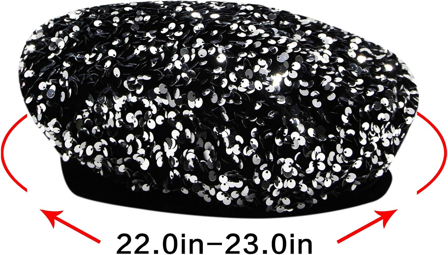 Sparkly Sequin Beret for Women Glitter Velvet Beanie French Beret Hats Adjustable Painter Cap Fall Winter Hat