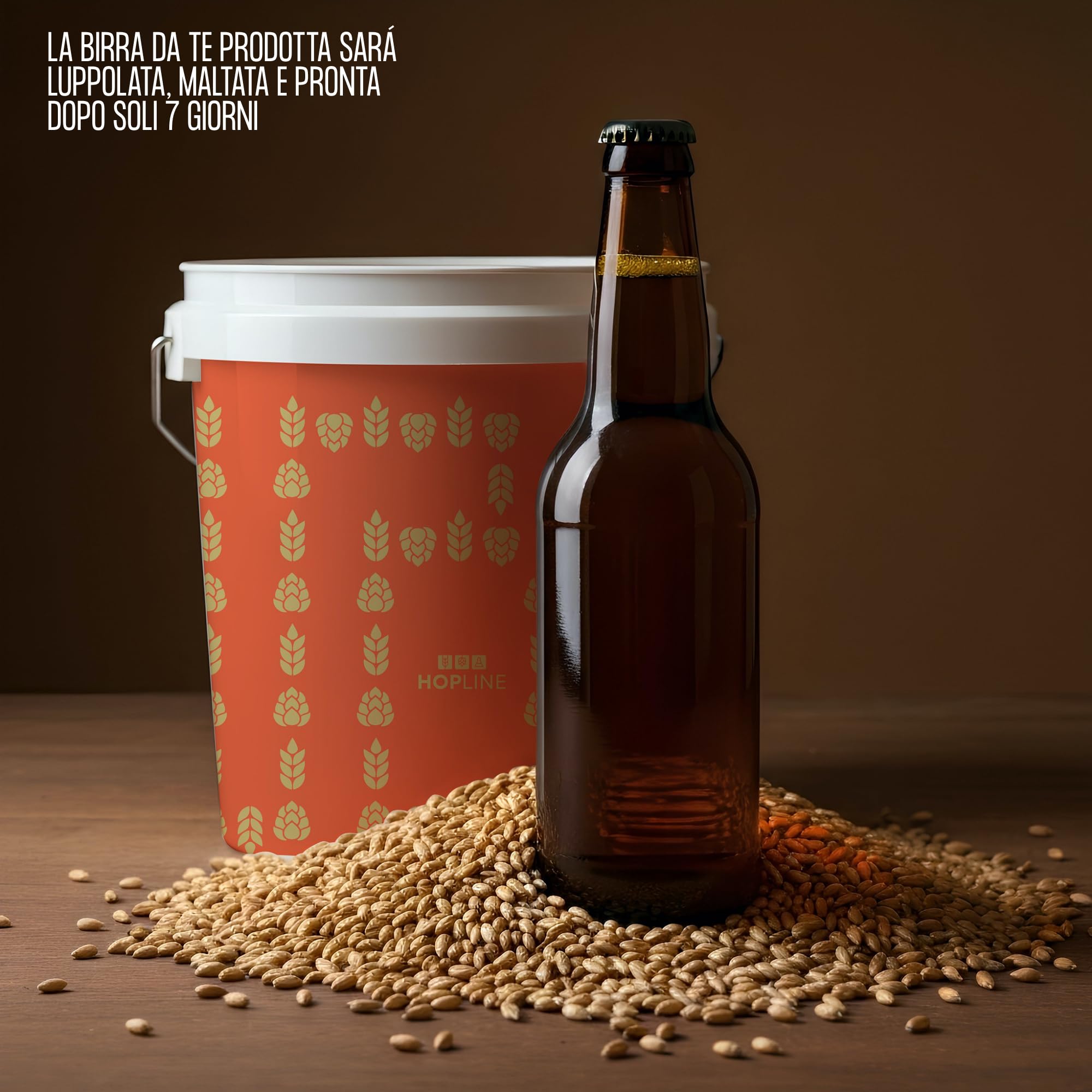 Hopline Kit per Birra Artigianale Blonde – Produce 5 Litri di Birra a casa – Kit DIY Homebrew – Regalo Birra per Uomini, Padri, Amici – Idea Regalo per Compleanno o Natale