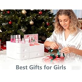 Makeup Organizer Tween Girls Gifts,Large Capacity Bathroom Organizer and Storage with Drawers Trendy Stuff ,Vanity,Bathroom Countertop,Bedroom Storage for Skincare,Cosmetics,Perfume,Brushes,Eyeshadow