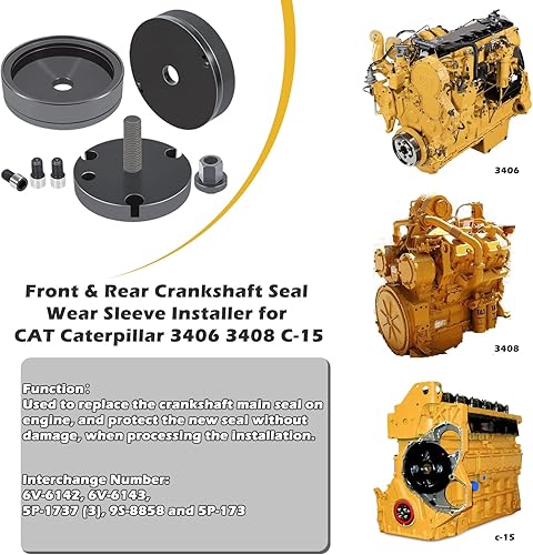 Miniatura 2 de Instalador de manga de desgaste del sello del cigüeñal delantero y trasero para Caterpillar (CAT) 3406-3408 - C15