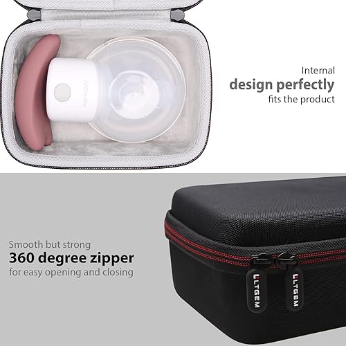 Vista 13 de LTGEM - Funda de viaje para extractor de leche eléctrico Spectra Baby USA S1 Plus / S2 Plus Premier (negro y azul)