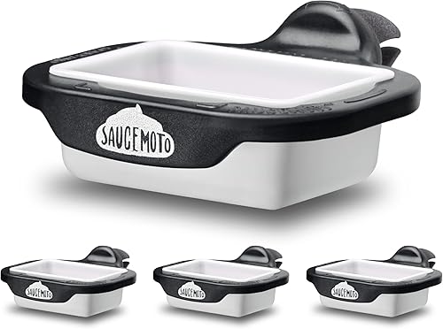 Miniatura 10 de Saucemoto Dip Clip Soporte de salsa de coche para salsa de tomate y salsas. No más papas fritas secas o pepitas sin salsa. Como se ve en Shark Rosa