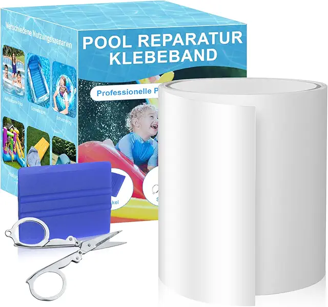 Kit Riparazione Piscina EvcgoX - Toppe Autoadesive Impermeabili 10x150cm per Piscine Fuori Terra