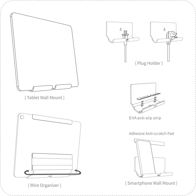 Soporte adhesivo de pared TXEsign para tabletas y smartphones negro miniatura 5
