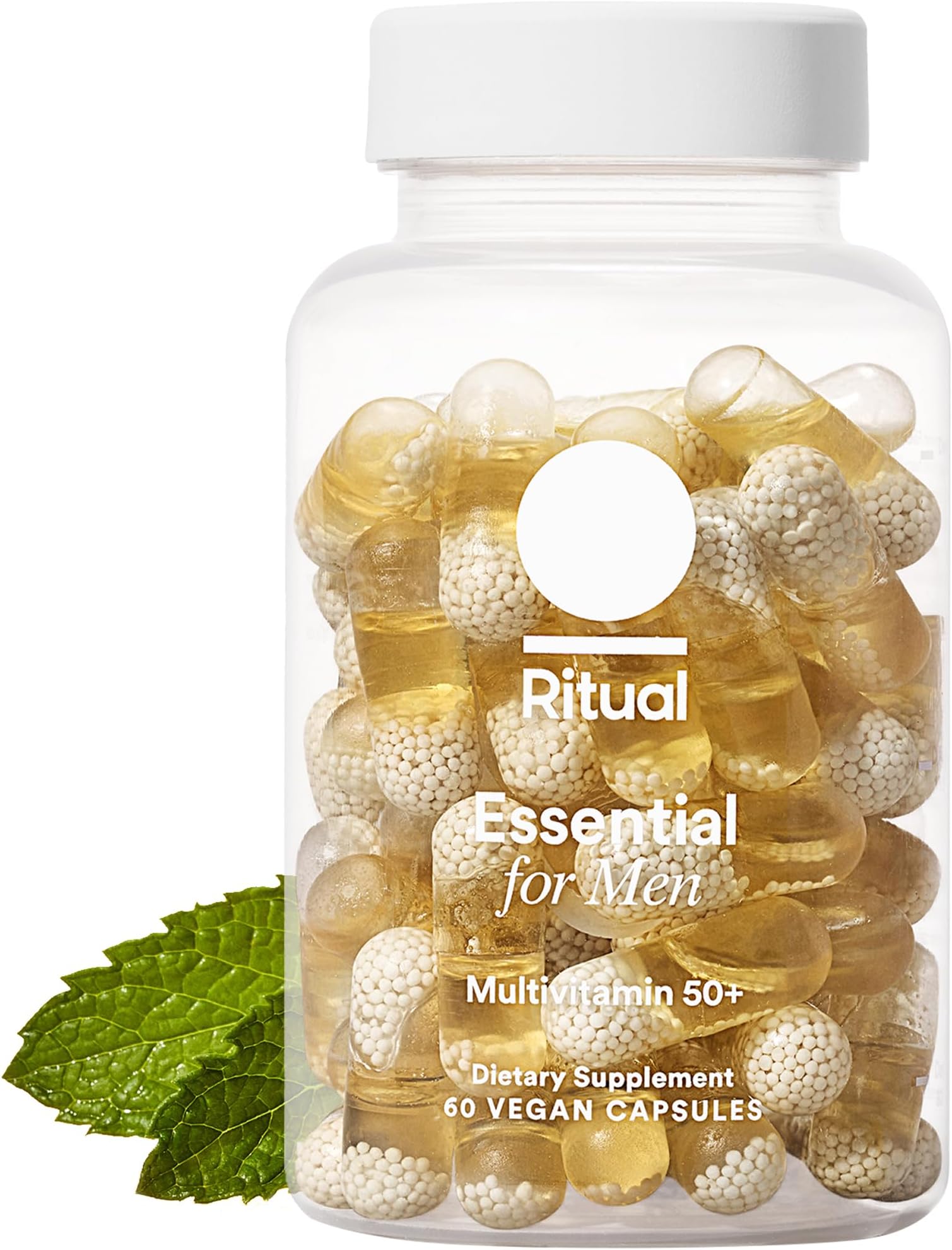 Men’s 50+ Daily Multivitamin - Key Essential Vitamins and Minerals To Support Heart, Energy, Brain, Muscle, Bone Health* - Including Zinc, D3, B12, A - Vegan - Mint - 60 Capsules - 30 Servings
