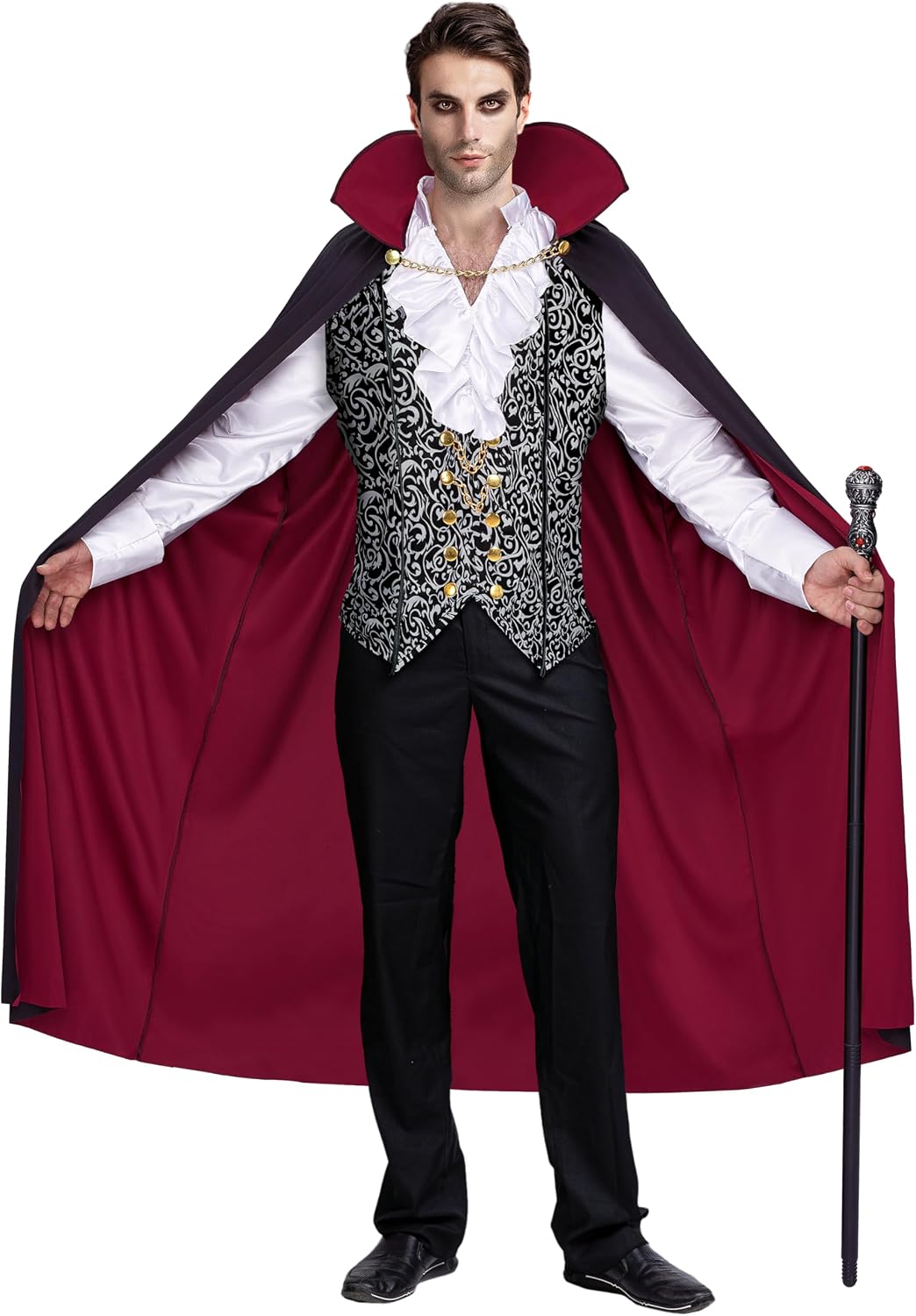 Spooktacular Creations Halloween Men Vampire Costume,Halloween Men's Vampire Cape, Dracula Costume Men
