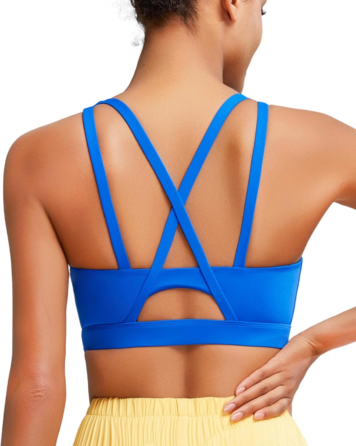 RUNNING GIRL Sports Bras for Women High Support, Adjustable Straps High Impact Sports Bras with Sewn in Pads Workout Bra