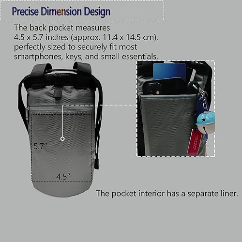 Miniatura 5 de Bolsa de tiza de escalada en roca y cubo de bouldering, Oxford de 7.5 pulgadas con bolsillo con cremallera, accesorios ligeros de gimnasio para