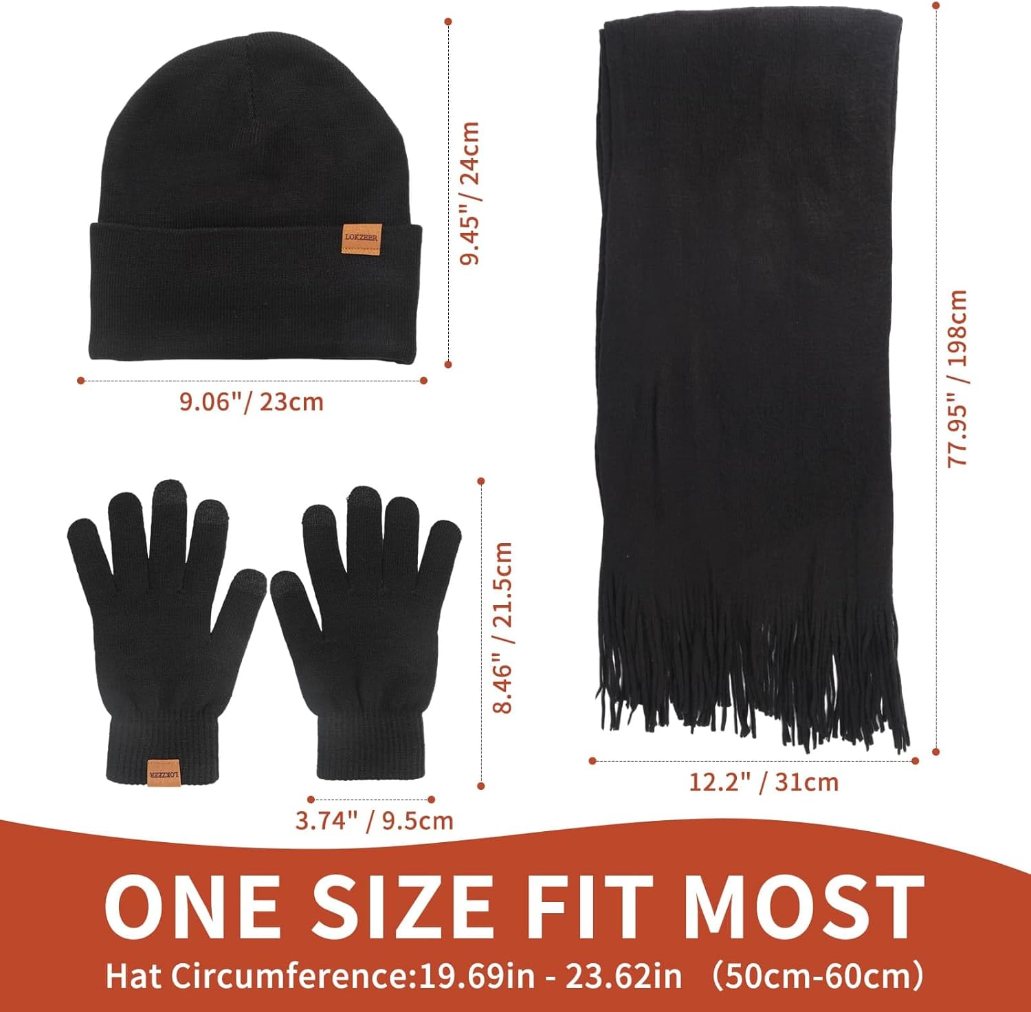 Winter Hat Gloves Scarf Set Women, Knit Beanie Fleece Lining, Touchscreen Gloves & Warm Knitted Scarf 3Pcs Gift - Image 6