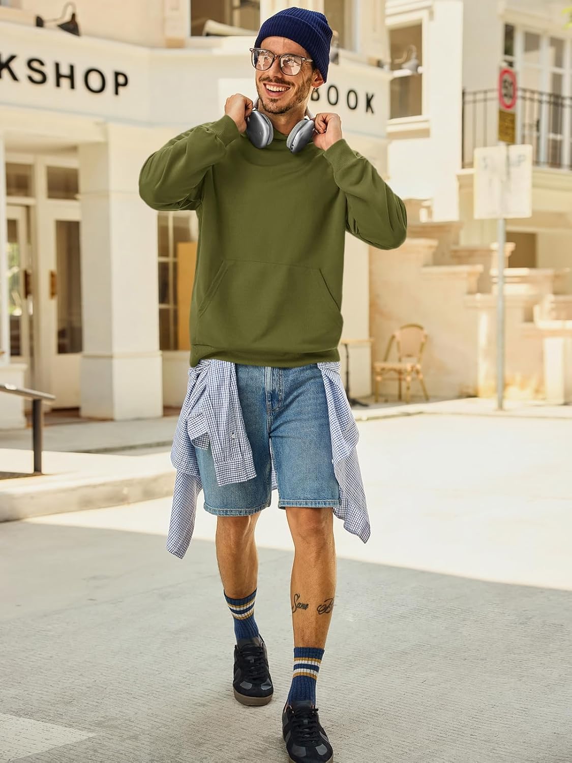 Runcati Mens Pullover Hoodies Long Sleeve Casual Lightweight Fashion Hooded Sweatshirt with Kanga Pockets - Image 4