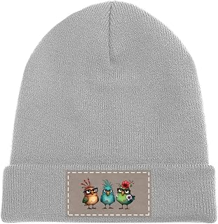 Humorous Chicken Winter Beanie for Men & Women,Thick Knitted Slouchy Skull Cap Unisex