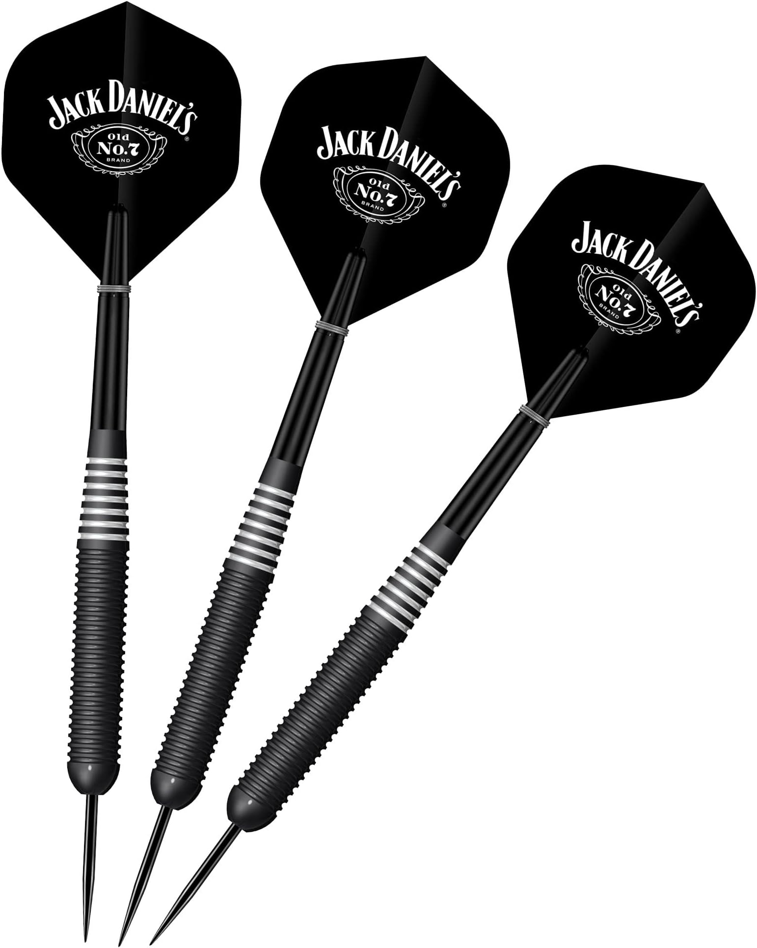 Officially Licensed Brass Steel Tip Darts Set | Electro Black White Ring | 22g (D1045)