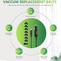 Vista 2 de Cable de alimentación de 12 V CC para automóvil con 8 conectores para encendedor de cigarrillos, reproductor de DVD portátil, DVR de automóvil