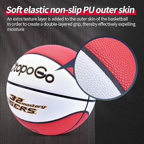 Miniatura 4 de CtopoGo Baloncesto de 29.5 pulgadas, de piel sintética, para juegos de interior y exterior, tamaño oficial 7, pelotas de baloncesto de