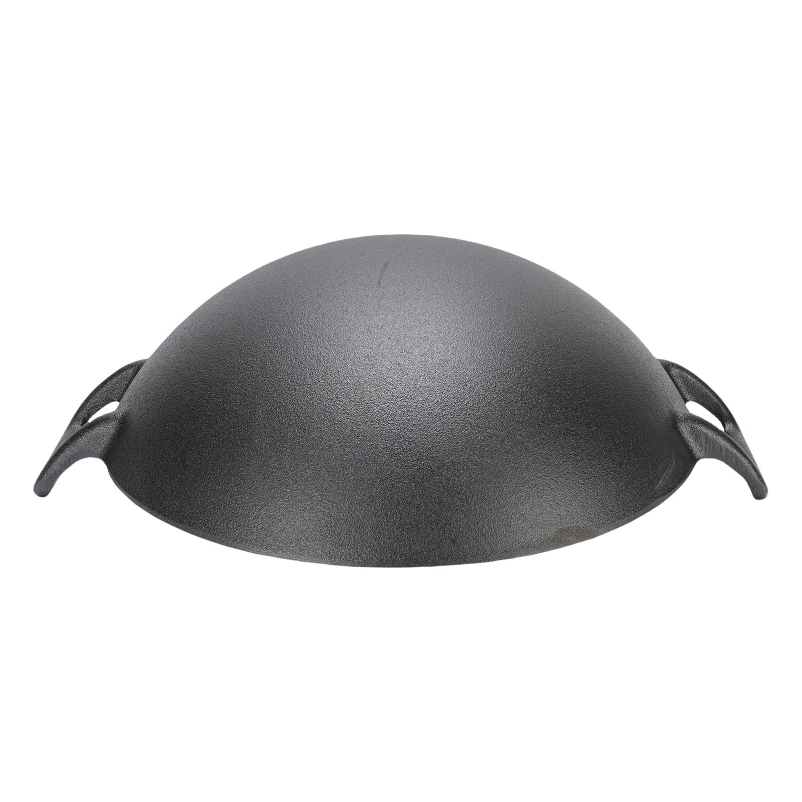 Aramox Wok żeliwny, Gruby Garnek do Smażenia z Podwójnym Uchem, Patelnia o Okrągłym Dnie 32 Cm do Gotowania Gazowego i Indukcyjnego