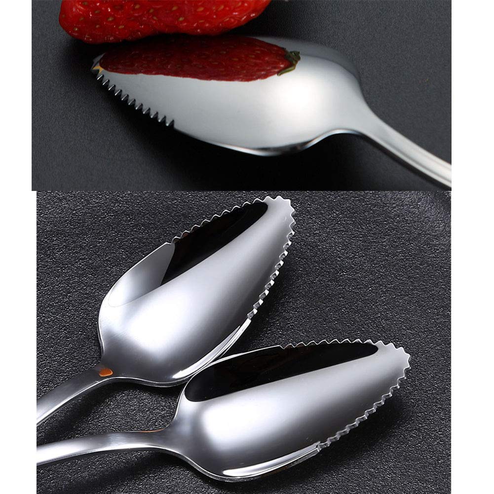 Stainless Steel Grapefruit Spoons, Jagged Grapefruit Spoon, Suitable For Citrus Fruits, Kiwi, Salads And Desserts, Set Of 6