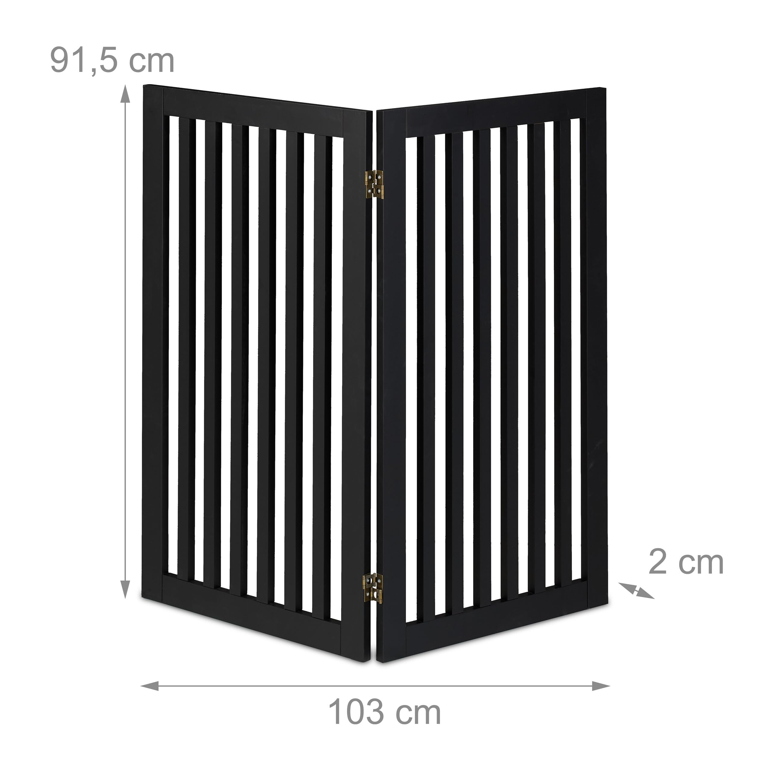Relaxdays Cancelletto di Sicurezza per Cani, Cancellino Scale per Cuccioli, Barriera per Animali, HxL: 91,5x103 cm, Nero