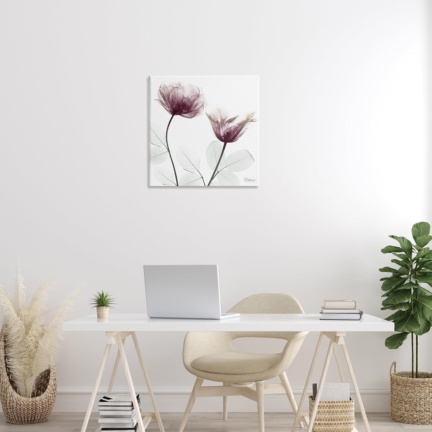 Stupell Industries 'Minimalist Translucent Flowers'| Canvas Art | Stupell Industries | 24 x 24 Inches, Easy to Hang and Sturdy, Made in USA, by Albert Koetsier