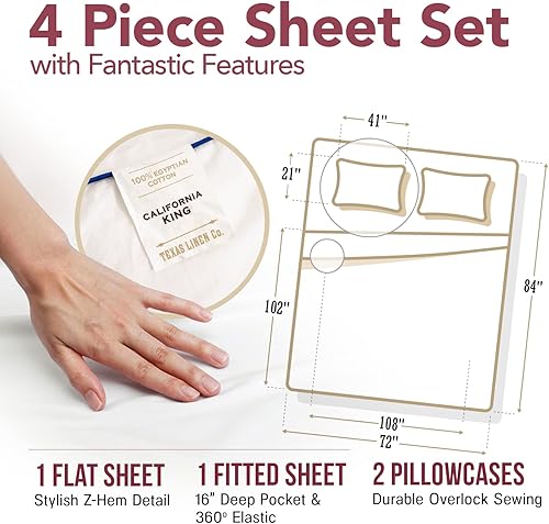 Miniatura 5 de Comfy Sheets - Juego de sábanas con tejido de satén, bolsillo profundo y 100% algodón egipcio de 800 hilos