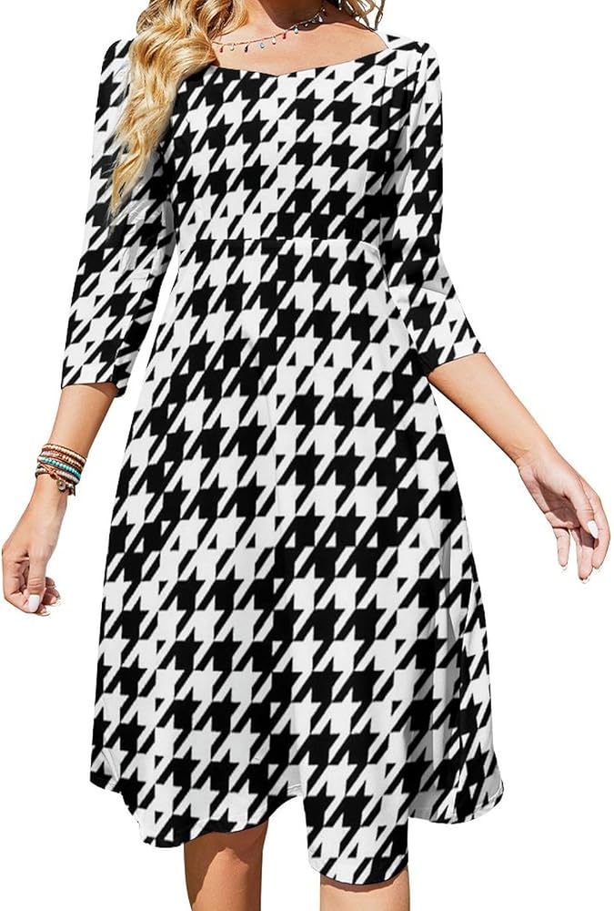 Hound-stooth Colors Women's Fall Dresses V Neck Casual Loose Flowy Swing Shift Dress at Amazon Women's Clothing store Hound-stooth Colors Women's Fall Dresses V Neck Casual Loose Flowy Swing Shift Dress at Amazon Women's Clothing store