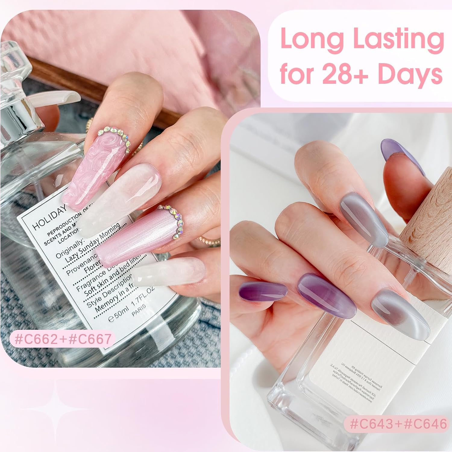ROSALIND 30pcs Jelly Cat Eye Pearl Gel Polish Set, 26 color Gel Nails Gift image 3