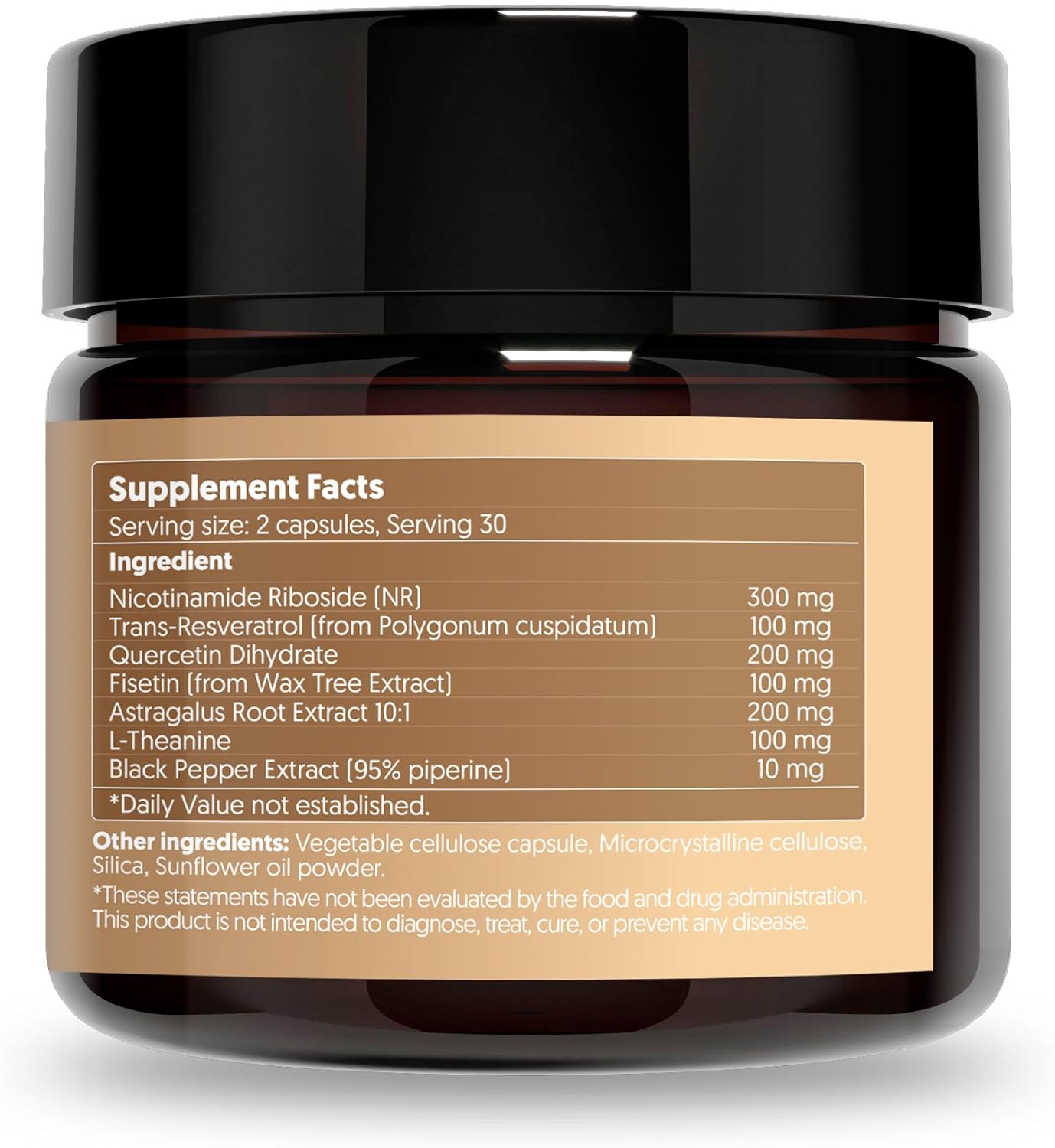 Herbana NAD+ Support Complex, Advanced Cellular Energy Formula with Nicotinamide Riboside, Trans-Resveratrol, Quercetin, 60 Capsules, 30-Day Supply