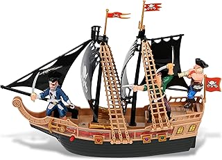 Mozlly Pirate Ship Toy Play Set with Lights and Sounds – Pirate Ship for Kids, Fun Plastic Toy Boats Playset for Boys and Girls, Includes Boat for Play and Action Figures with Cool Design