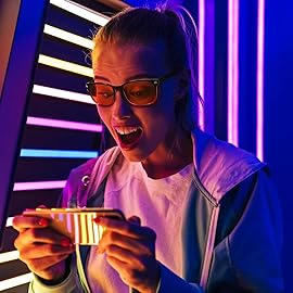 MIGSIR Blue Light Blocking Glasses for Computer Gaming, Fashion Fake Helps Reduce Screen Fatigue Eyeglasses for Women Men