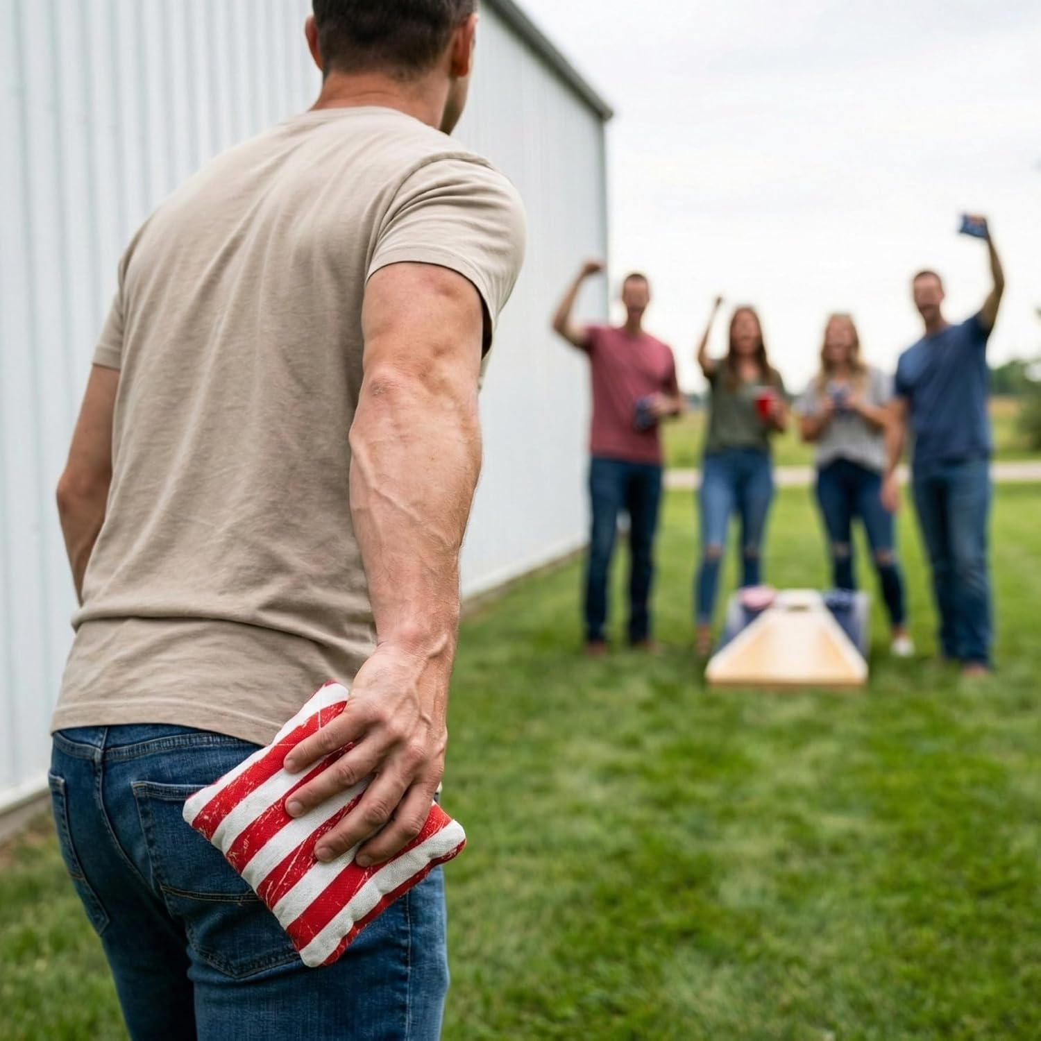 Professional Cornhole Bags Set of 8 - Dual Sided Stick & Slide (Suede/Woven) - Premium Resin Filled Regulation Weight & Size (6x6, 16oz) - Double Stitched Reinforced Seams with Carry Tote