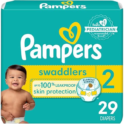 Pampers Swaddlers Diapers - Size 2, 29 Count, Ultra Soft Disposable Baby Diapers