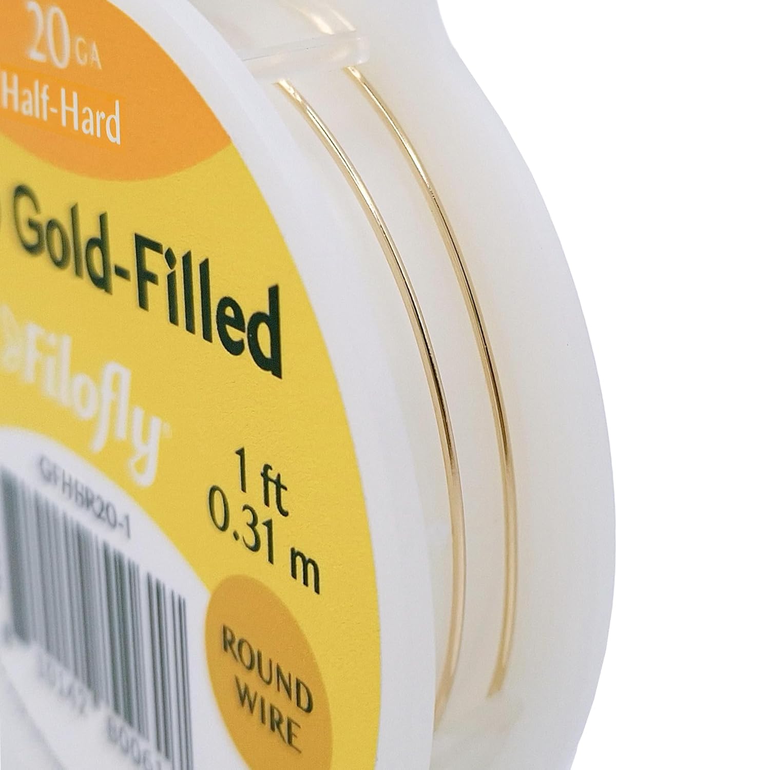 20 Gauge, 14/20 Yellow Gold-Filled Wire, Half Hard, Round, (1 FT)