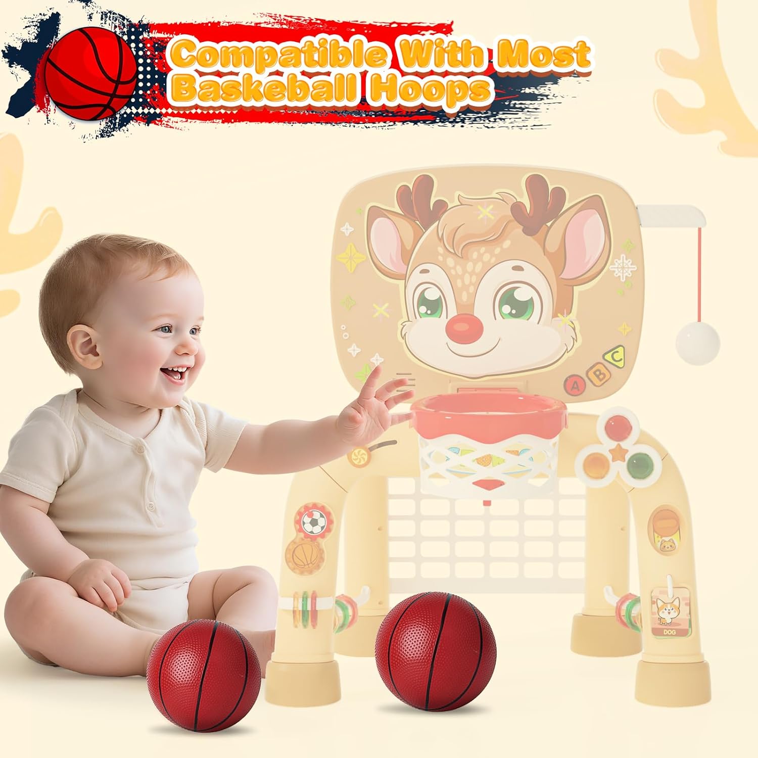 4pcs Mini Basketballs - 6 Inch Portable Rubber Balls for Toddlers with Pump, Suitable or Boys and Girls to Play Indoor and Outdoor, a Special Sports Gift for Toddlers Aged 3 Years Old and Above