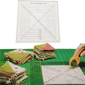Easy Half-Square Triangles Template for Quilting