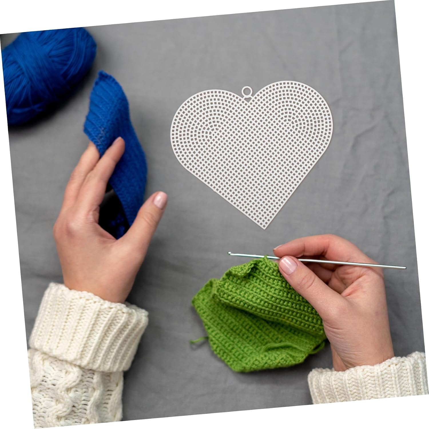 6 Piece Heart Shaped Plastic Mesh Sheets for Crafting Bags