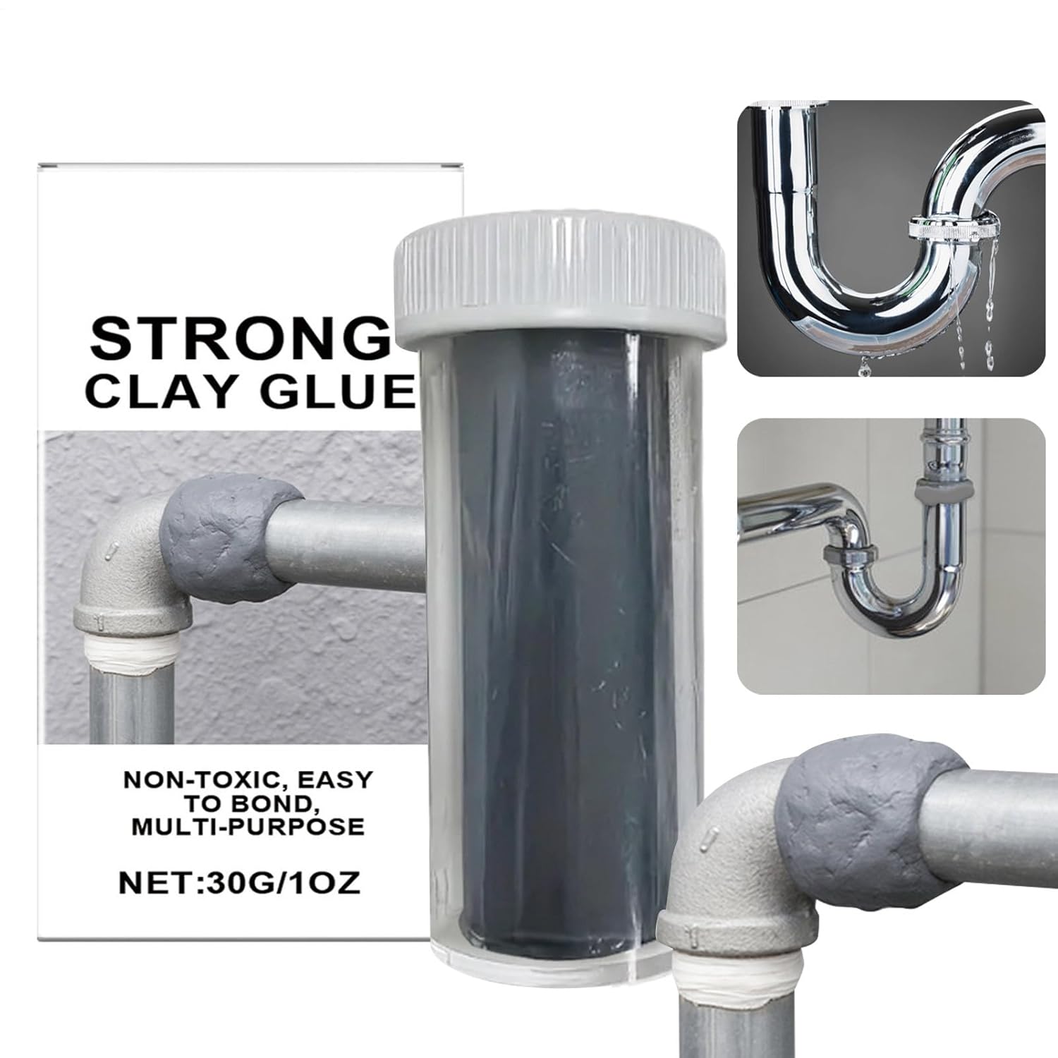 Bonding Glue - Heat Resistant Waterproof Strong Adhesive - Waterproof Duct Clay | for Metal Ceramic Tiles Crafts Pipe Connection