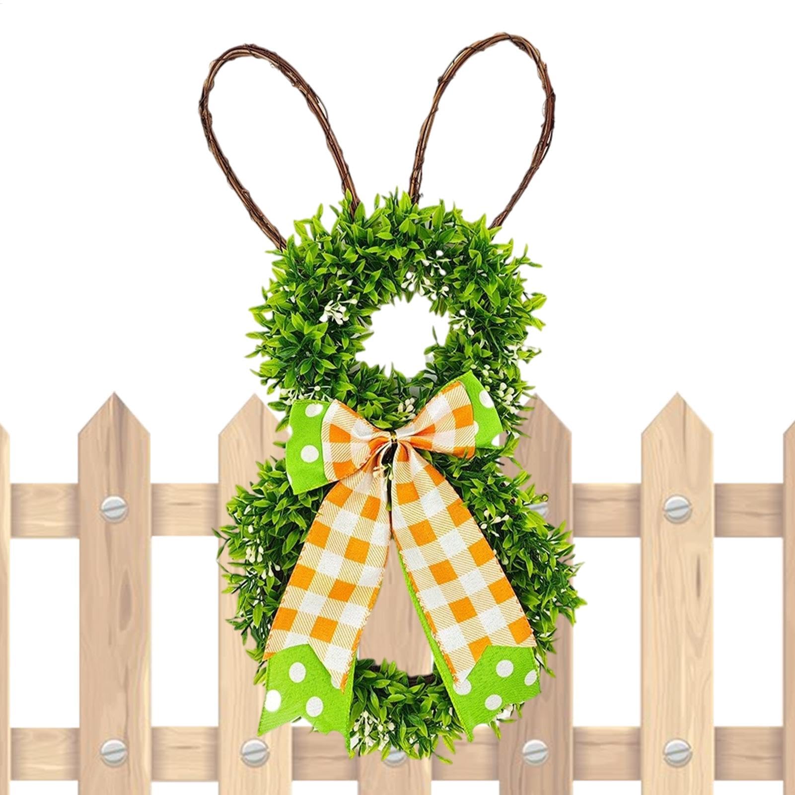 Couronne de Pâques pour porte d'entrée en panneau décoratif durable