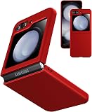 Cresee Custodia per Samsung Galaxy Z Flip 5 (2023) Custodia rigida sottile in policarbonato per Galaxy Z Flip5, rosso - 1