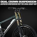 FitTrip Super Dominator Non Gear Mountain Bike, 26 Inch Stunt MTB Cycle with Imported Double Crown Suspension and Jak 7 Dual Disc Brakes, Single Speed Bicycle for Men gallery image