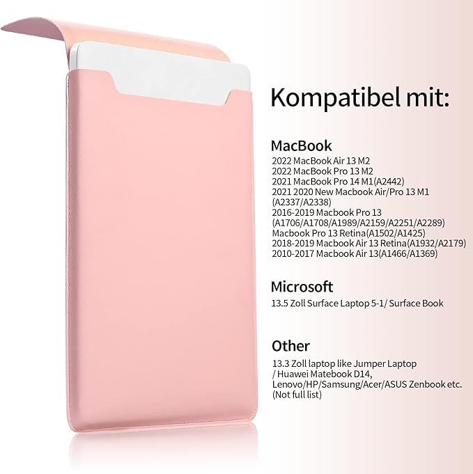 Funda para portátil 13.3-14 pulgadas - Rosa - Poliuretano miniatura 4