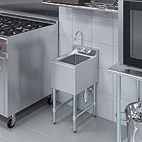 Vista 8 de Stainless Steel Single One Compartment Under Bar Sink with Faucet