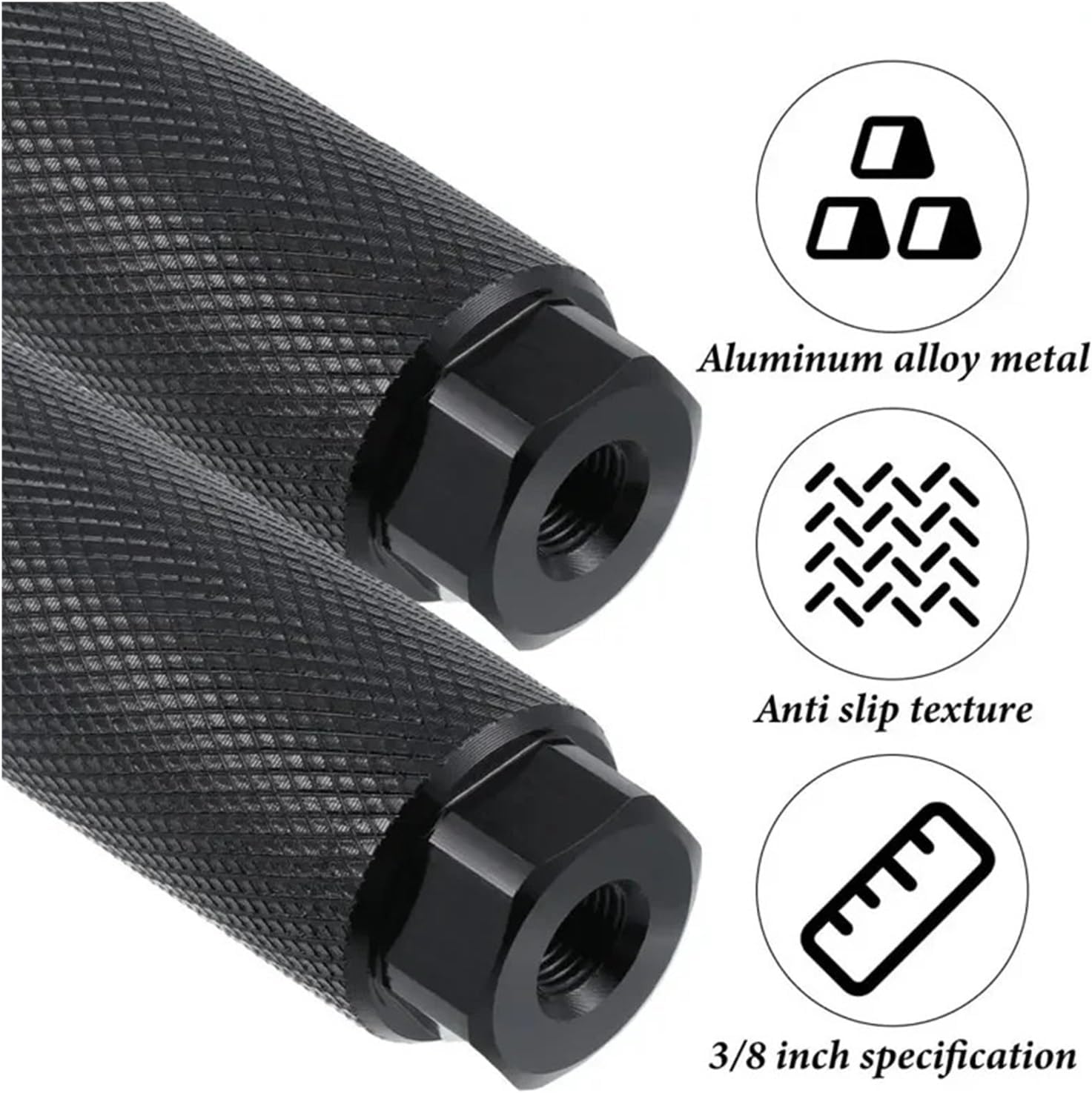 Bike Pegs 2pcs Bike Pegs Anti Skid Foot Small Hexagonal Bicycle Aluminum Alloy Column