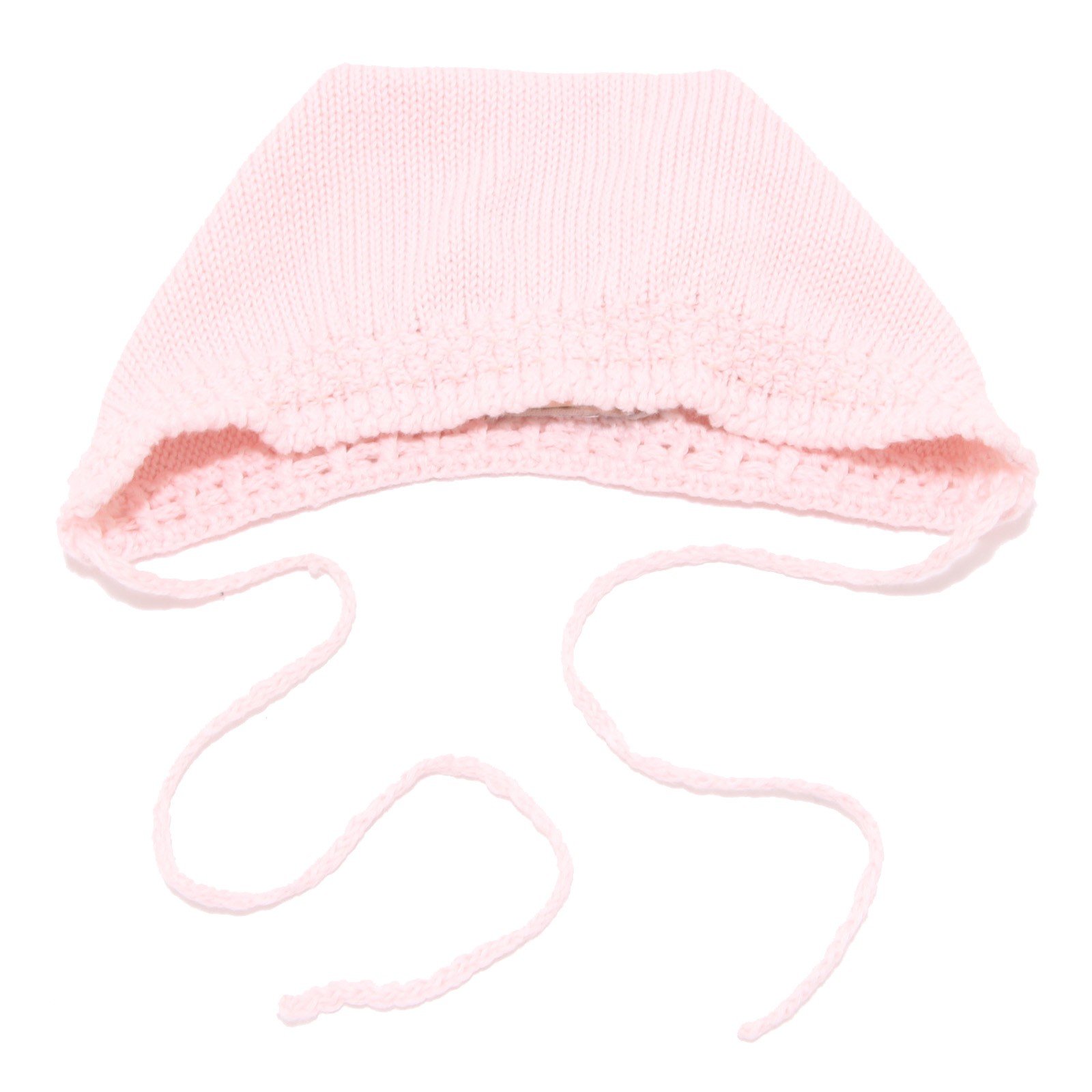 BABY T. 4431U cuffia bimba neonato lana pink wool newborn hat kid girl
