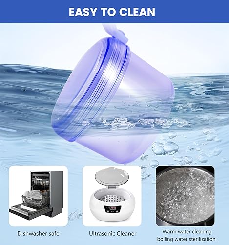 Miniatura 6 de Estuche de baño para dentaduras postizas a prueba de fugas para viajes, funda azul para remojar, vasos para dentaduras postizas con cepillo para