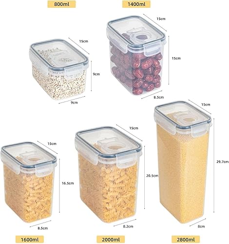 Miniatura 5 de Recipiente de plástico para almacenamiento de alimentos para cocina, caja de almacenamiento transparente para conservar la frescura, tanque sellado