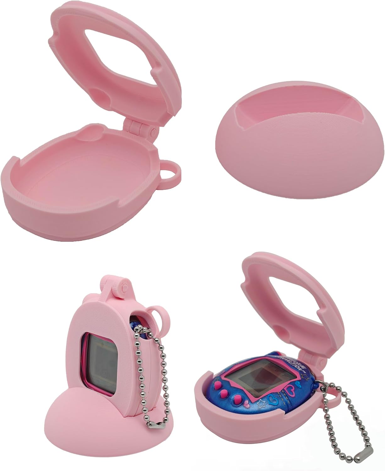 Compatible Hard Shell Case with Display Stand – Snug Fit for Tamagotchi Connection, Premium PLA Material, Portable Protective Set (Pink)