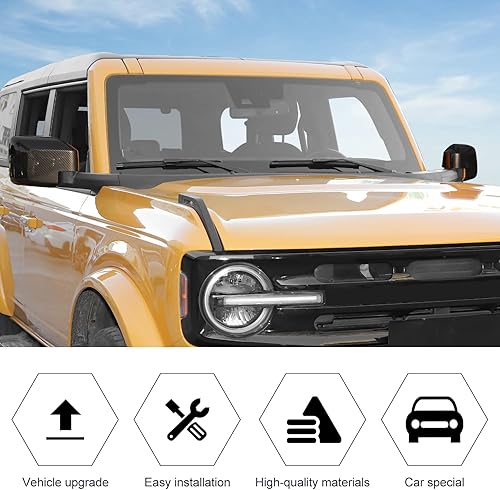 Miniatura 3 de Kit de cubierta de espejo retrovisor de fibra de carbono, accesorios de decoración exterior para Ford Bronco 2021 2022 2023