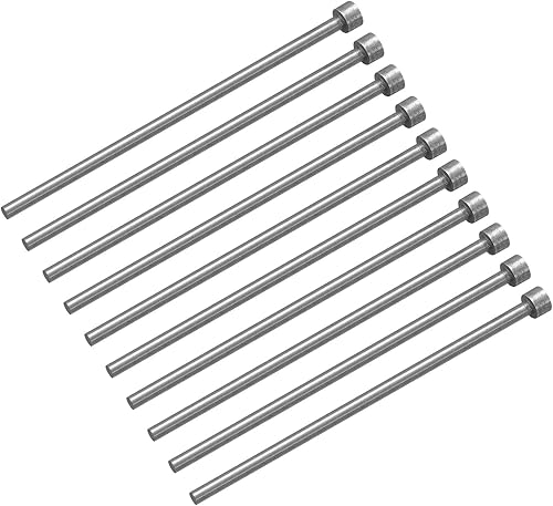 Miniatura 98 de uxcell 10 pines eyectores rectos, 0.039 in (0.04 pulgadas) de diámetro. SKD61 punzón de punta redonda de 3.937 in (4 pulgadas) de largo